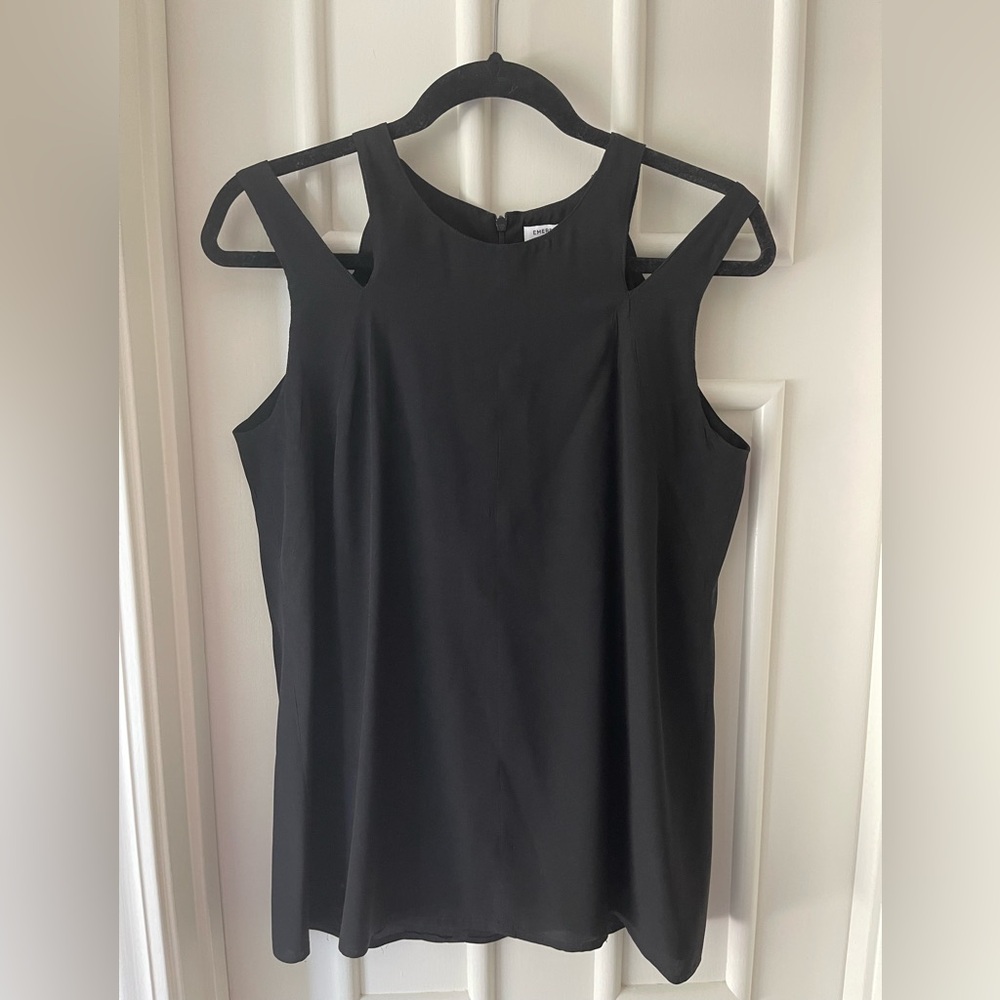 Emerson Fry Silk Black Tank Top